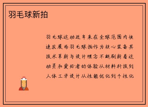 羽毛球新拍